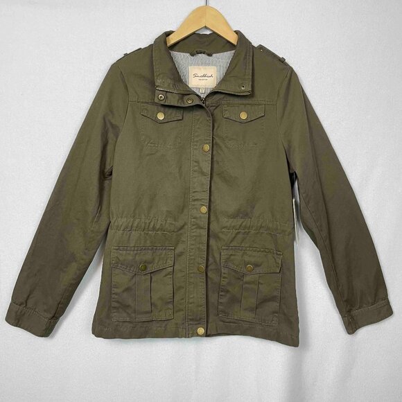 Snobbish NWT Olive Green Lightweight Cotton Utility Jacket Womens Size XL - Picture 1 of 10
